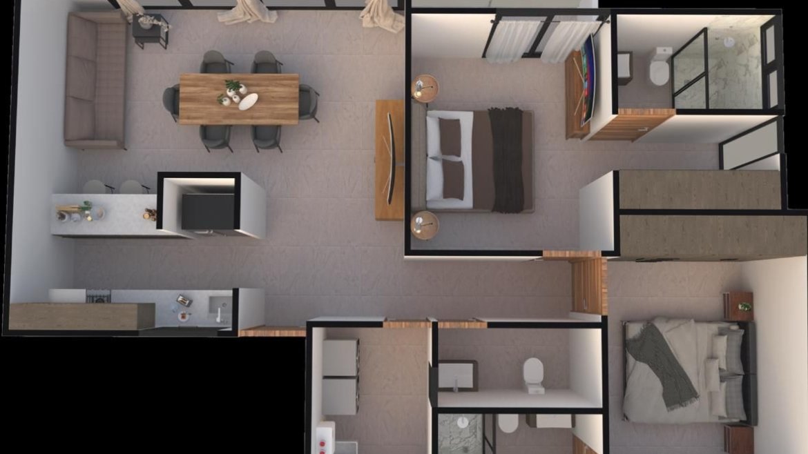 6 Departamentos de 2 Habitaciones