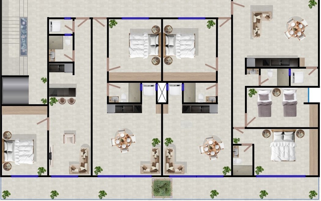 12 Departamentos de una habitación